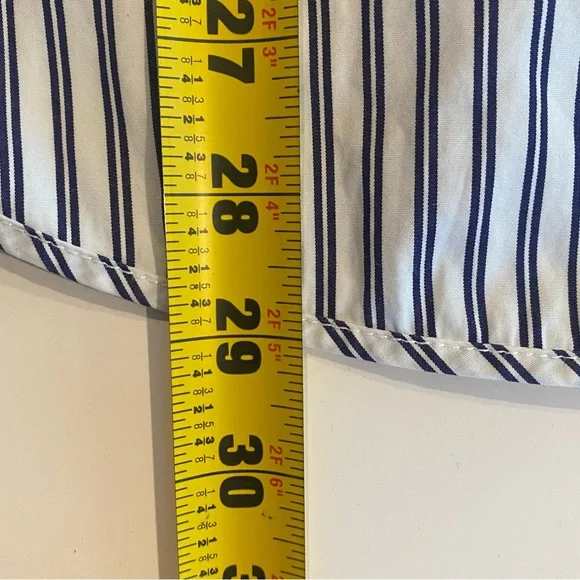 Sandro Navy & White Stripe Lace Detail Tunic Blouse size 2/4 - Picture 8 of 8